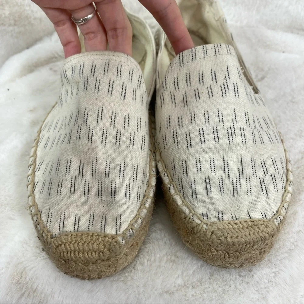 Soludos ecru and black geometric espadrilles 8